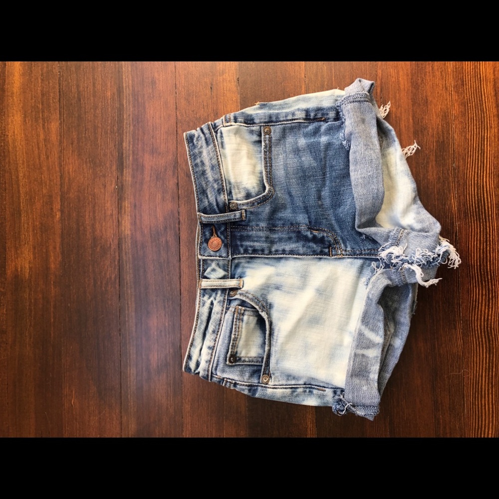 half bleached American eagle shorts